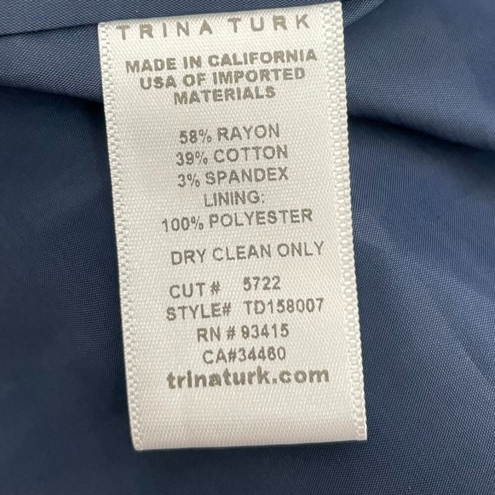 Trina Turk Hillary Fit & Flare Floral Dress Size 6 Navy & Pink - Picture 11 of 12